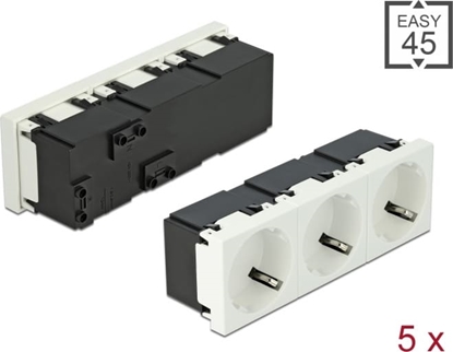 Изображение Delock Easy 45 Grounded Power Socket 3-way with a 45° arrangement 45 x 45 mm 5 pieces