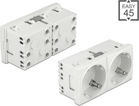 Изображение Delock Easy 45 Grounded Power Socket with a 45° arrangement 2-way extendable 45 x 45 mm