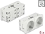 Изображение Delock Easy 45 Grounded Power Socket with a 45° arrangement 2-way extendable 45 x 45 mm 5 pieces