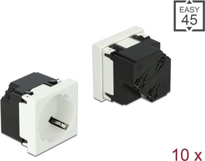 Изображение Delock Easy 45 Grounded Power Socket with a 45° arrangement 45 x 45 mm 10 pieces