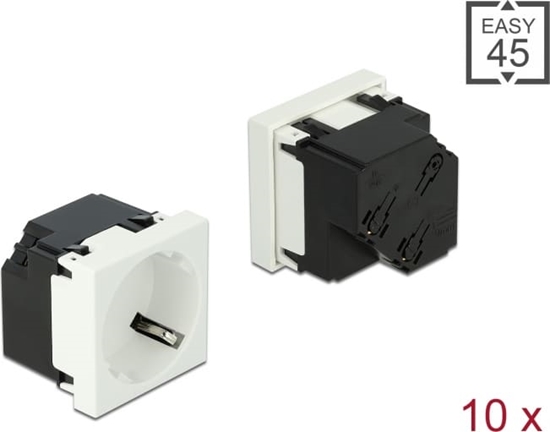 Изображение Delock Easy 45 Grounded Power Socket with a 45° arrangement 45 x 45 mm 10 pieces