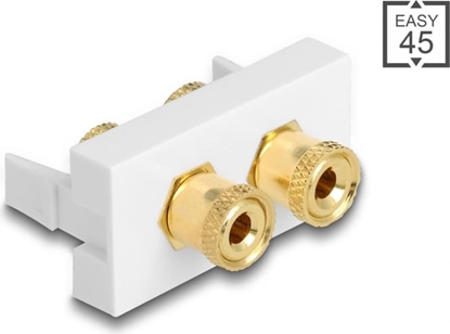 Изображение Delock Easy 45 Module 2 x binding post, red / black ring 22.5 x 45 mm