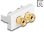 Attēls no Delock Easy 45 Module 2 x binding post, red / black ring 22.5 x 45 mm