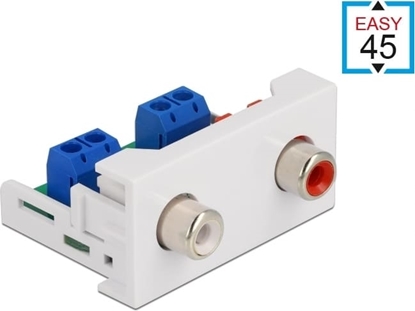 Изображение Delock Easy 45 Module 2 x RCA female port 22.5 x 45 mm