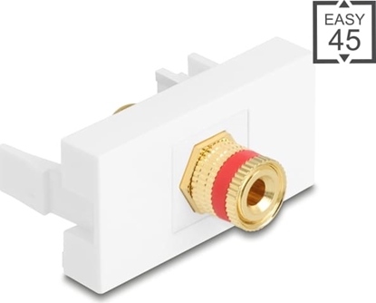 Изображение Delock Easy 45 Module binding post to thread nut red / white