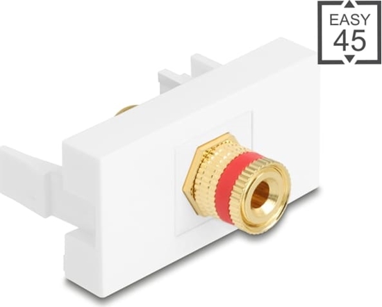 Изображение Delock Easy 45 Module binding post to thread nut red / white