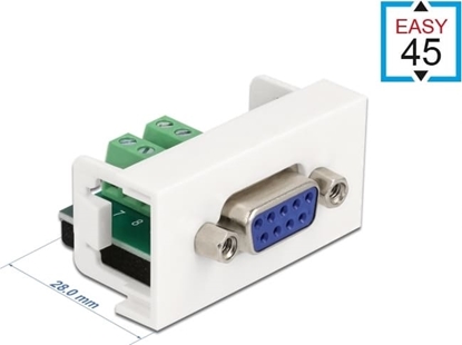 Изображение Delock Easy 45 Module D-Sub 9 pin female to 10 pin Terminal Block 22.5 x 45 mm