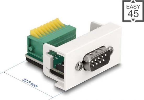 Изображение Delock Easy 45 Module D-Sub 9 pin male to 9 pin Terminal Block 22.5 x 45 mm