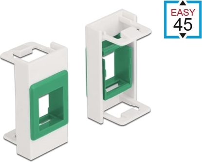 Изображение Delock Easy 45 Module Keystone Holder 22.5 x 45 mm, white / green