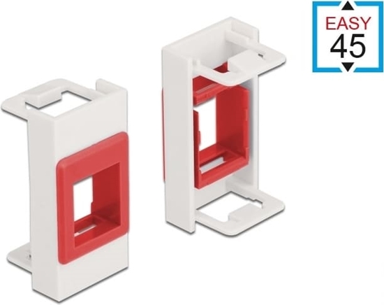 Изображение Delock Easy 45 Module Keystone Holder 22.5 x 45 mm, white / red