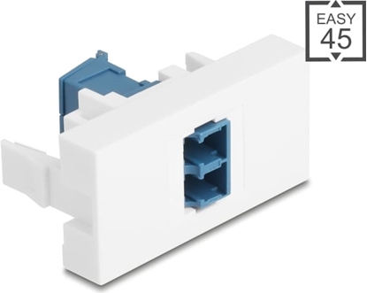 Изображение Delock Easy 45 Module LC Duplex female to LC Duplex female with laser protection flip inside blue / white