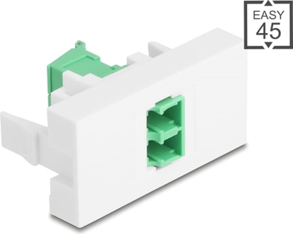 Изображение Delock Easy 45 Module LC Duplex female to LC Duplex female with laser protection flip inside green / white