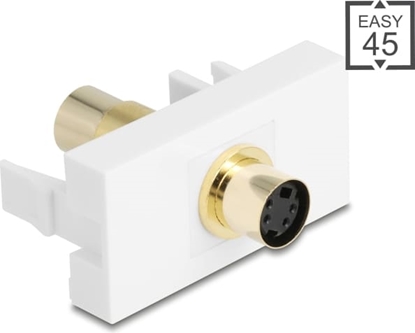 Изображение Delock Easy 45 Module Mini-DIN 4 pin female to female gold plated white