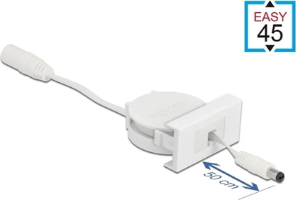 Изображение Delock Easy 45 Module Power Retractable Cable DC 5.5 x 2.1 mm female / male white