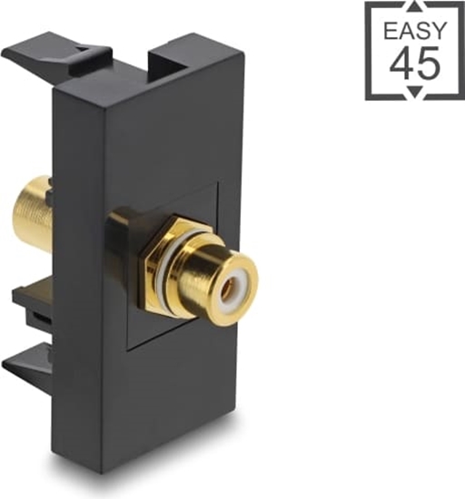 Изображение Delock Easy 45 Module RCA female to RCA female gold plated white / black