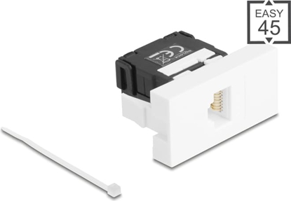 Изображение Delock Easy 45 Module RJ45 jack to LSA Cat.6A 180° toolfree black / white