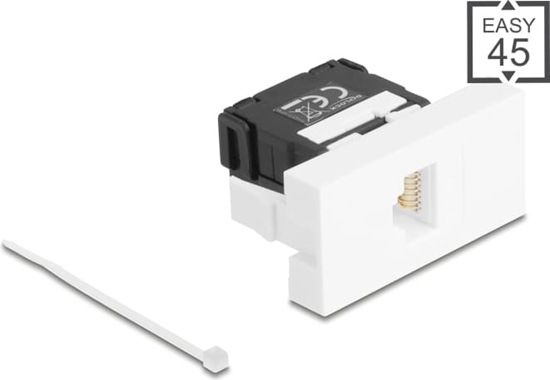 Изображение Delock Easy 45 Module RJ45 jack to LSA Cat.6A 180° toolfree black / white