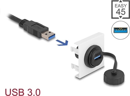 Изображение Delock Easy 45 Module SuperSpeed USB 5 Gbps (USB 3.2 Gen 1) USB Type-A female, 45 x 45 mm