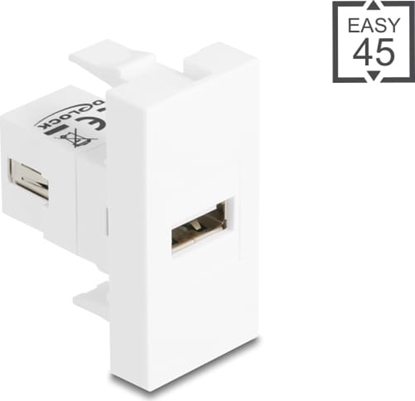 Изображение Delock Easy 45 Module USB 2.0 Type-A female to USB 2.0 Type-A female white
