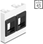 Изображение Delock Easy 45 Module with two Keystone Holders 45 x 45 mm, white / black