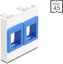 Attēls no Delock Easy 45 Module with two Keystone Holders 45 x 45 mm, white / blue