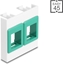 Изображение Delock Easy 45 Module with two Keystone Holders 45 x 45 mm, white / green