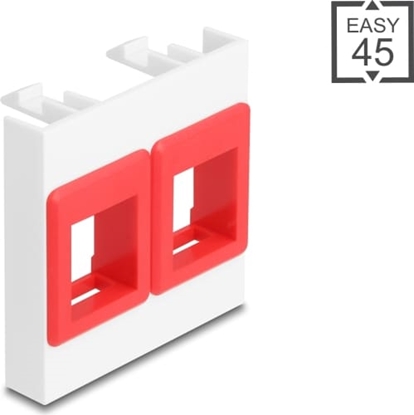 Изображение Delock Easy 45 Module with two Keystone Holders 45 x 45 mm, white / red