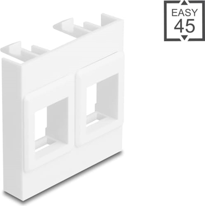Изображение Delock Easy 45 Module with two Keystone Holders 45 x 45 mm, white / white