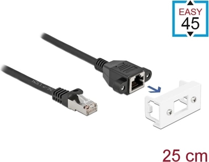 Изображение Delock Easy 45 Network Extension Cable S/FTP RJ45 plug to RJ45 jack Cat.6A 25 cm black