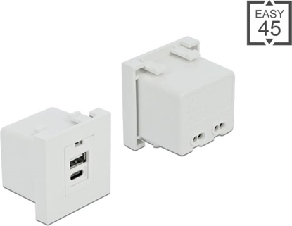 Изображение Delock Easy 45 USB Charging Port Module 1 x Type-A + 1 x USB Type-C™