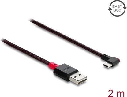 Изображение Delock EASY-USB 2.0 Cable Type-A male to USB Type-C™ male angled left / right 2 m black