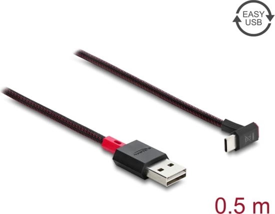 Изображение Delock EASY-USB 2.0 Cable Type-A male to USB Type-C™ male angled up / down 0,5 m black