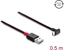 Attēls no Delock EASY-USB 2.0 Cable Type-A male to USB Type-C™ male angled up / down 0,5 m black