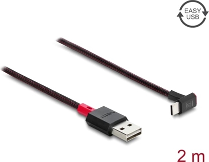Изображение Delock EASY-USB 2.0 Cable Type-A male to USB Type-C™ male angled up / down 2 m black