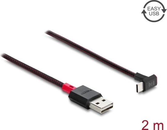 Изображение Delock EASY-USB 2.0 Cable Type-A male to USB Type-C™ male angled up / down 2 m black