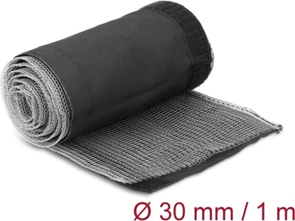 Изображение Delock EMI Shielding braided sleeve with hook-and-loop fastener heat resistant 1 m x 30 mm black