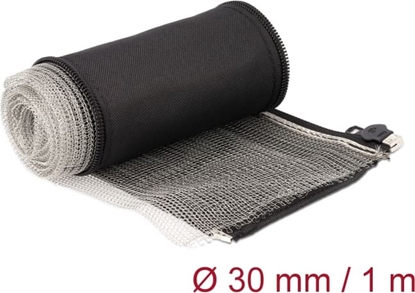 Изображение Delock EMI Shielding braided sleeve with zip heat resistant 1 m x 30 mm black