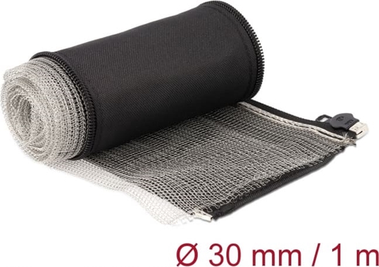 Изображение Delock EMI Shielding braided sleeve with zip heat resistant 1 m x 30 mm black