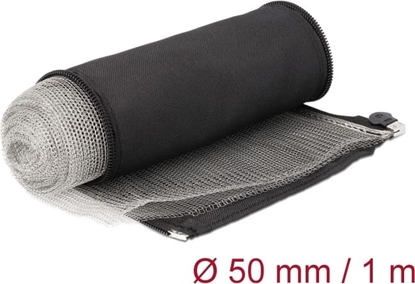 Изображение Delock EMI Shielding braided sleeve with zip heat resistant 1 m x 50 mm black