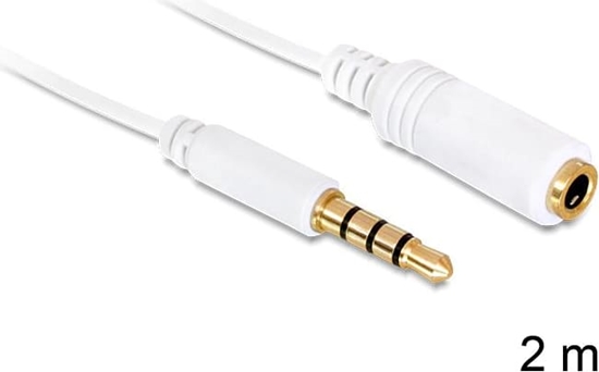 Изображение Delock Extension Cable Audio Stereo Jack 3.5 mm male / female 4 pin 2 m
