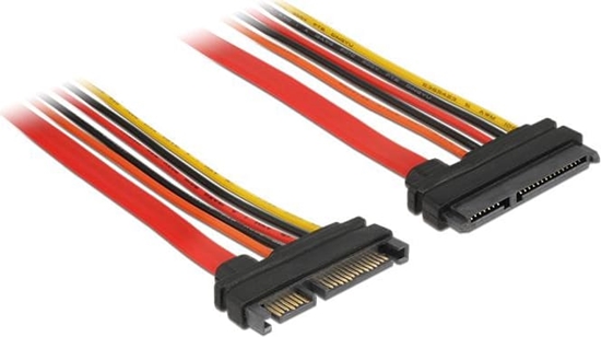 Изображение Delock Extension cable SATA 6 Gb/s 22 pin plug > SATA 22 pin receptacle (3.3 V + 5 V + 12 V) 30 cm