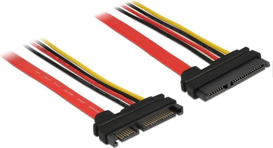 Изображение Delock Extension cable SATA 6 Gb/s 22 pin plug > SATA 22 pin receptacle (5 V + 12 V) 30 cm
