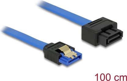 Изображение Delock Extension cable SATA 6 Gb/s receptacle straight > SATA plug straight 100 cm blue latchtype