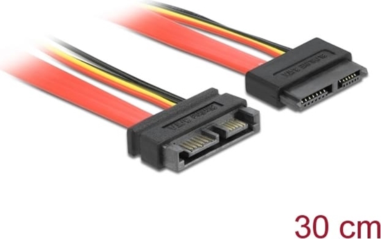 Изображение Delock Extension Cable Slim SATA male > female 30 cm