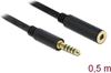 Изображение Delock Extension Cable Stereo Jack 4.4 mm 5 pin male to female 0.5 m black