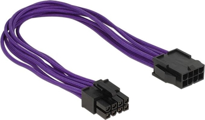 Изображение Delock Extension Power cable 8 pin EPS male > 8 pin EPS female textile shielding purple