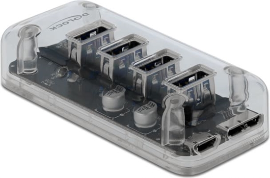 Изображение Delock External USB 3.0 Hub with 4 Ports transparent
