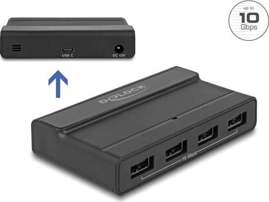 Изображение Delock External USB 3.2 Hub 4 Port with 10 Gbps