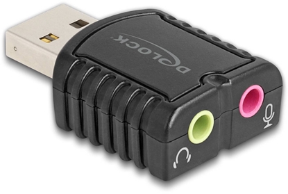 Изображение Delock External USB Sound Card 24 bit / 96 kHz Plug & Play for Windows, MAC, Linux, Chrome OS