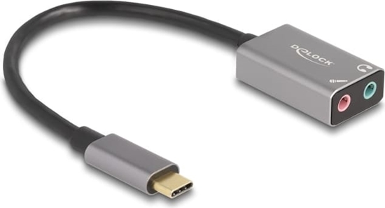 Изображение Delock External USB Sound Card with USB Type-C™ male to 2 x 3.5 mm Stereo jack Plug & Play Audio Adapter